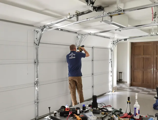 Powell Garage Door Repair certified technician performing precision garage door repair in Powell